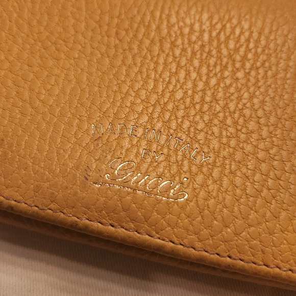 Gucci Orange Pebbled Leather Vintage Long Wallet - Picture 3 of 15